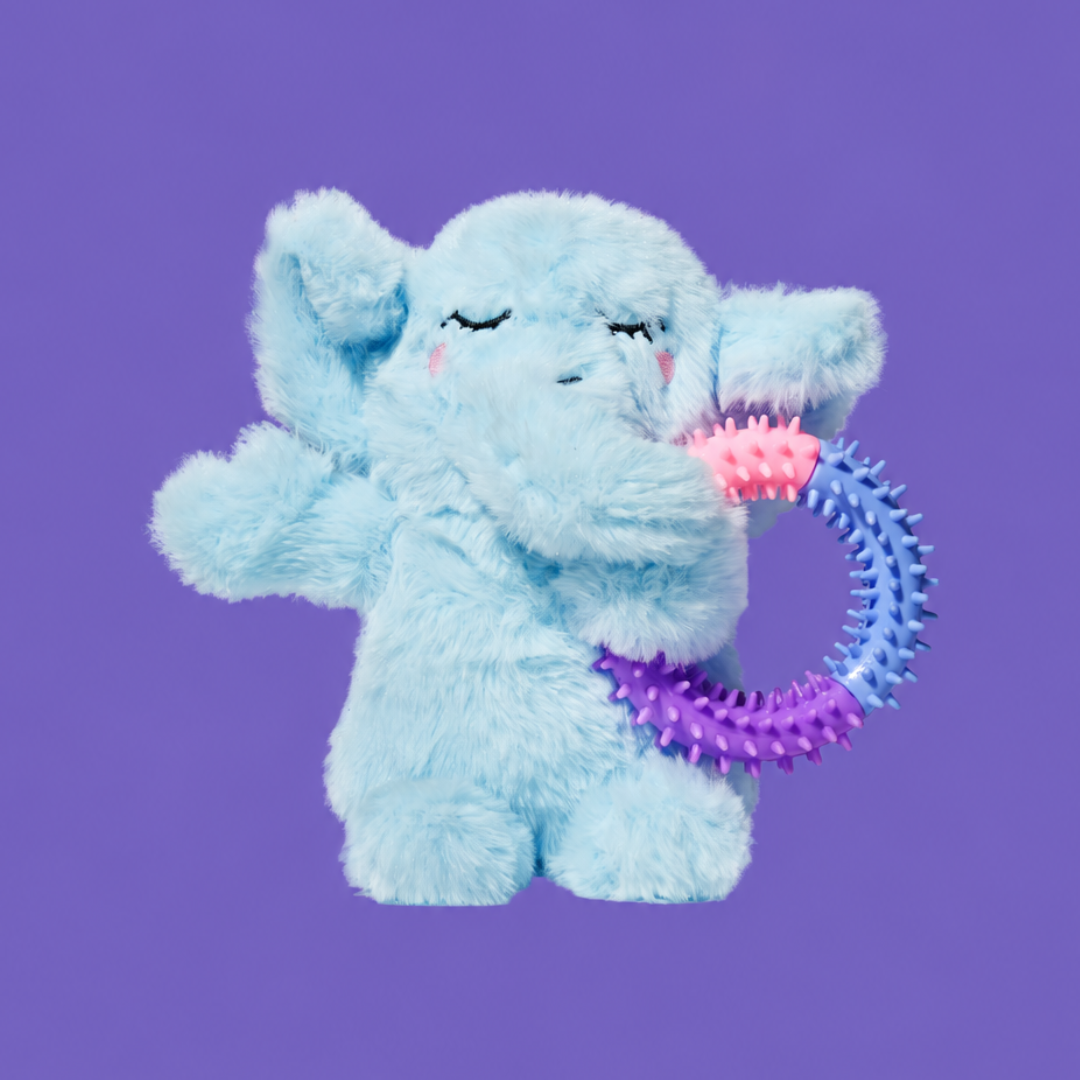Sleepy Ellie Plush & Chew Ring 2-in-1 Dog Toy