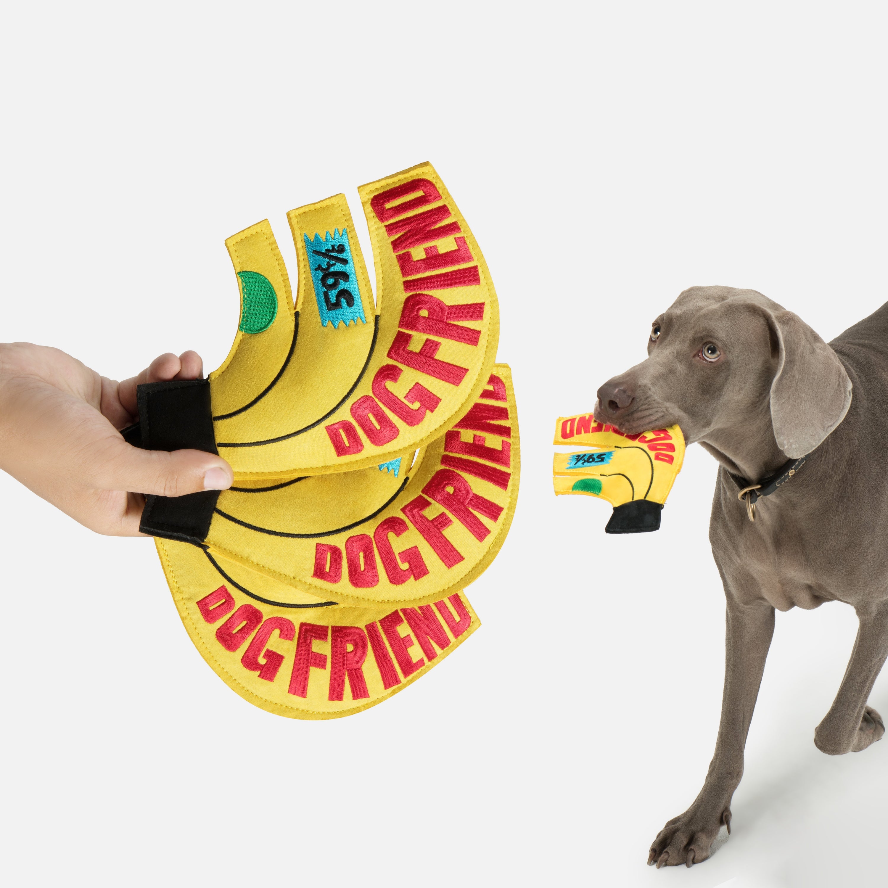 バナナ 鳴き笛＆カシャカシャ入り ソフトディスクトイ（犬用）