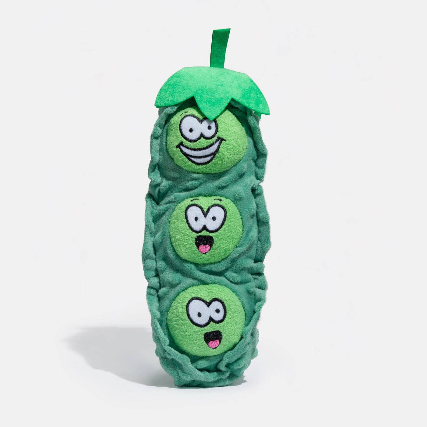 Pea Pod Squeaky Treat-Hiding Plush Toy