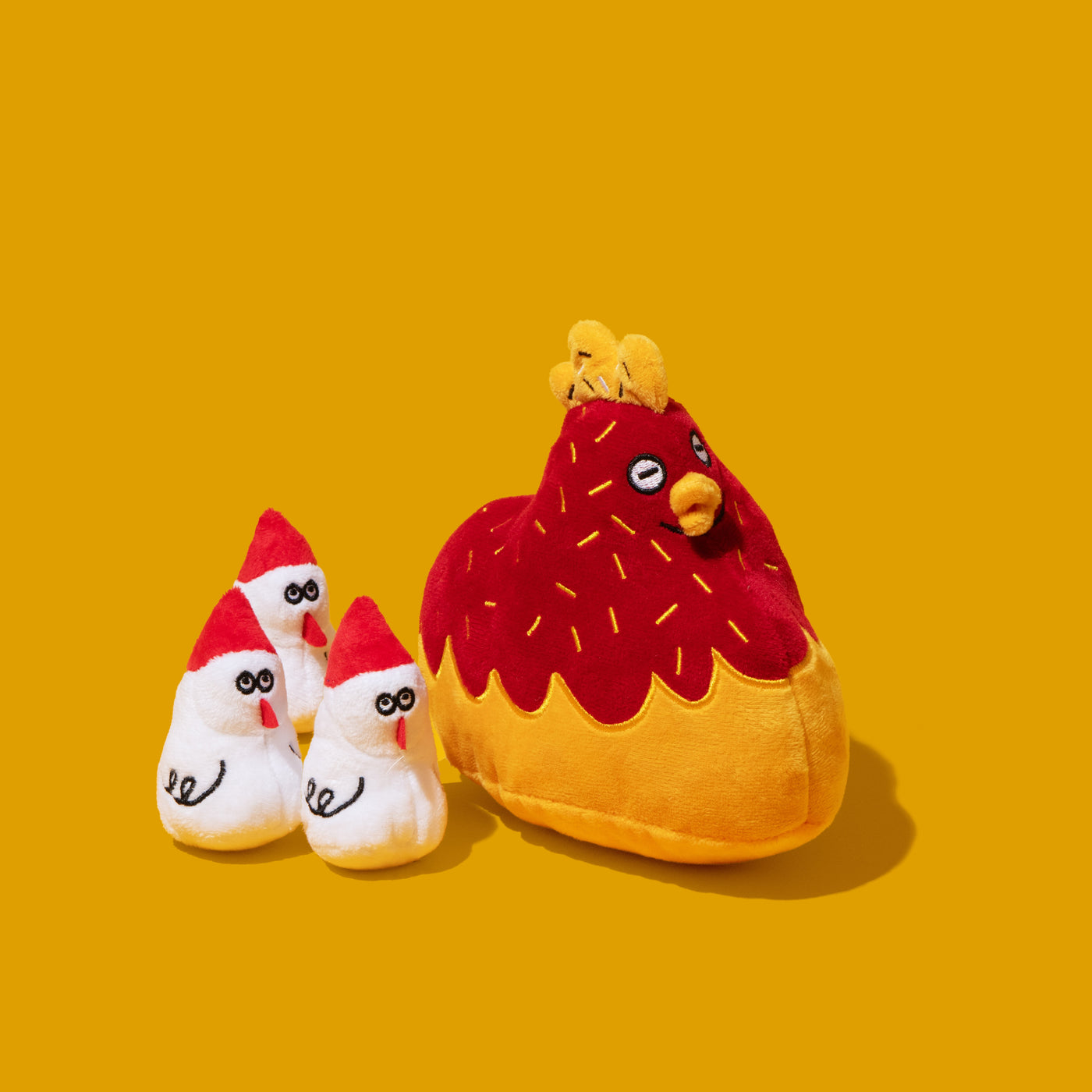 Hen & Chick Squeaky Treat-Hiding Plush Toy