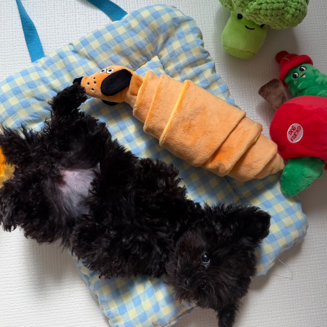 Croissant Squeaky Treat-Hiding Dog Toy