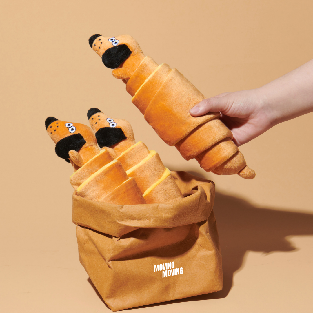 Croissant Squeaky Treat-Hiding Dog Toy