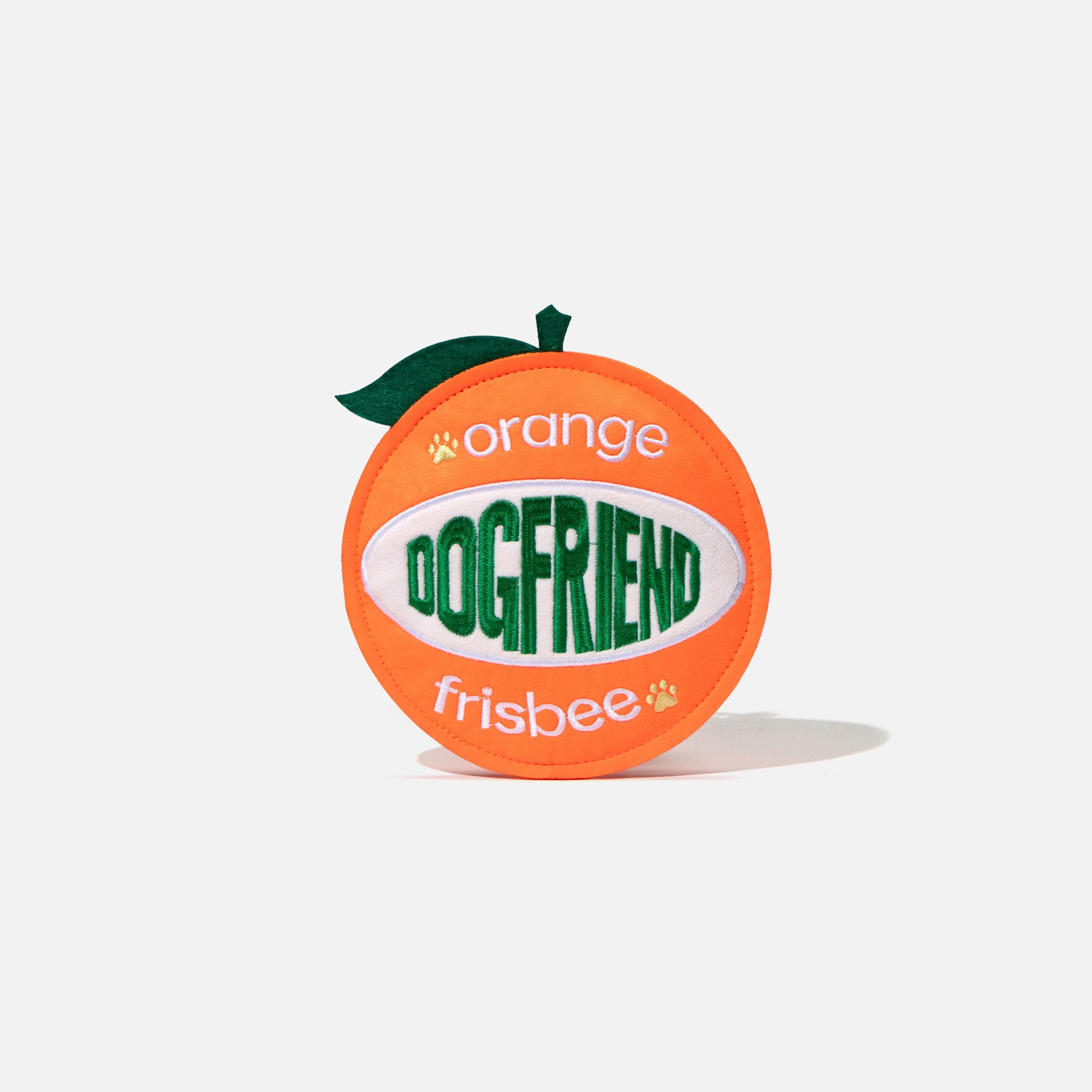 Orange Squeaky Crinkle Plush Frisbee
