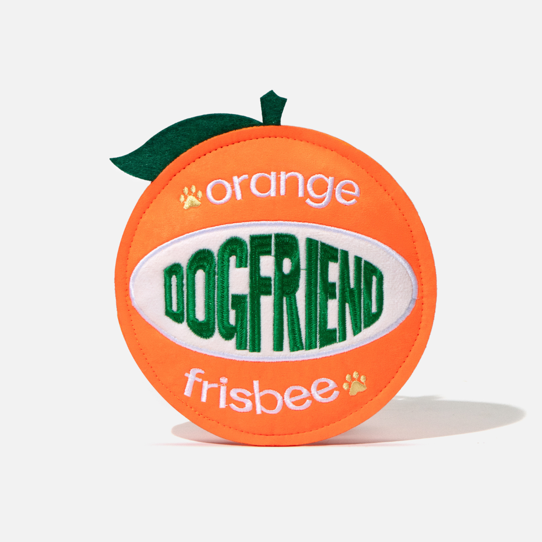 Orange Squeaky Crinkle Plush Frisbee