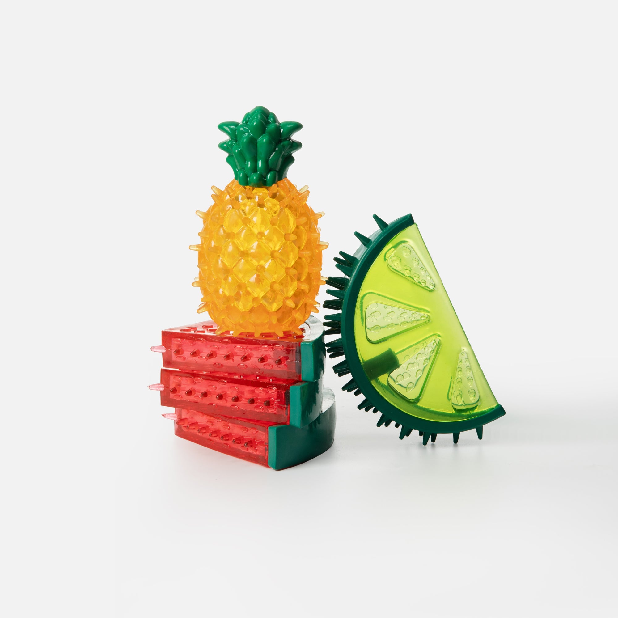 フルーツ3点セット 鳴き笛入り デンタルカミカミトイ